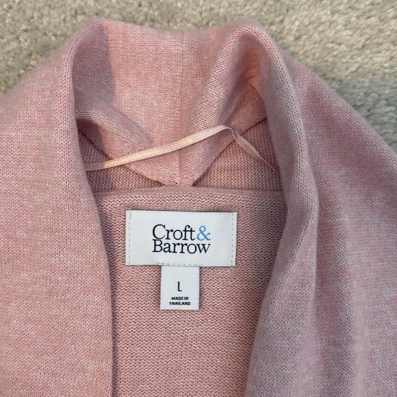 Croft & Barrow L pink Heather cardigan - Picture 2 of 5